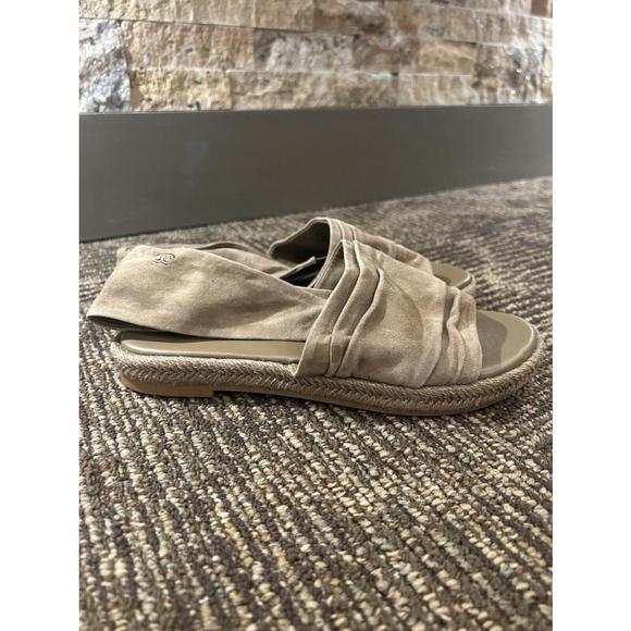 TORY BURCH SLING BACK SUEDE ESPADRILLE SANDALS IN NEUTRAL SIZE 5.5 - Picture 5 of 8